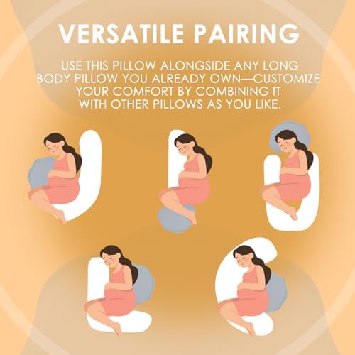Chilling Home Schwangerschaftskissen für Seitenschläfer - Verstellbares & Tragbares Memory Foam Kissen für Bauch und Rüc