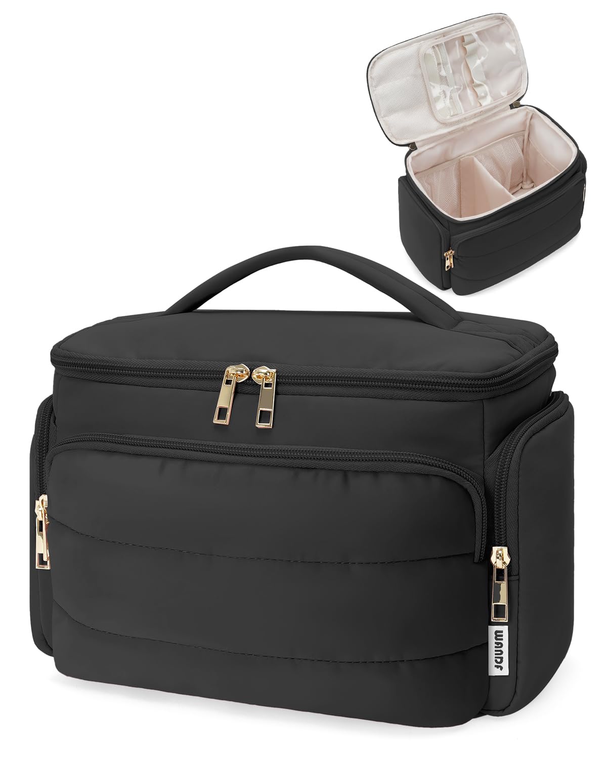 WANDF Kulturbeutel für Damen – Große Kosmetiktasche mit Griff für Toilettenartikel & Kosmetika – Ideal für Reisen & Zuha